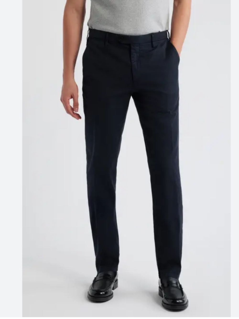 Canali Navy Blue Cotton Chinos